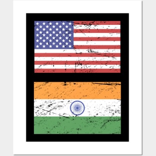 United States Flag & India Flag Posters and Art